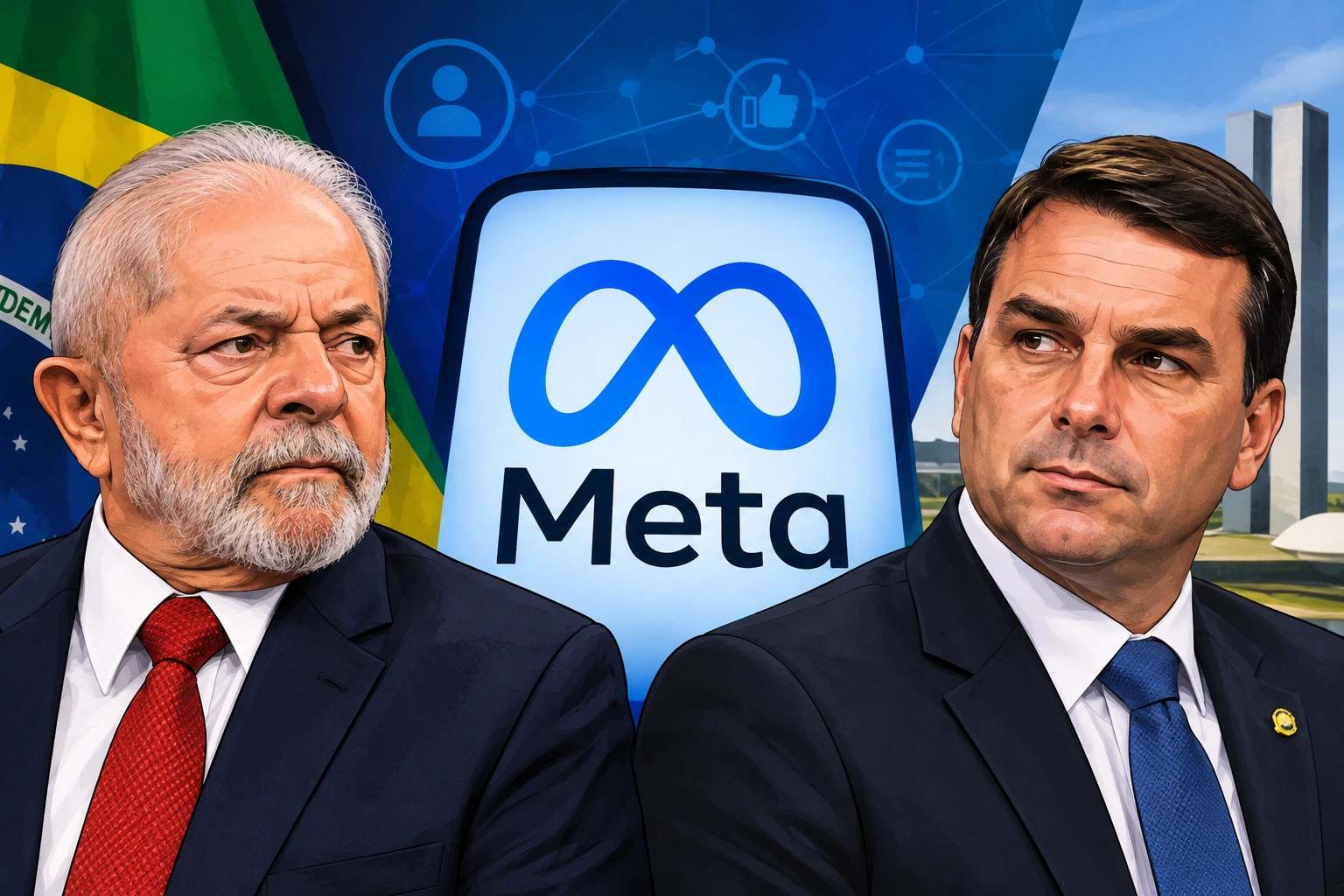 TSE dá 48h para Meta provar que tratou Lula e Flávio de forma igual