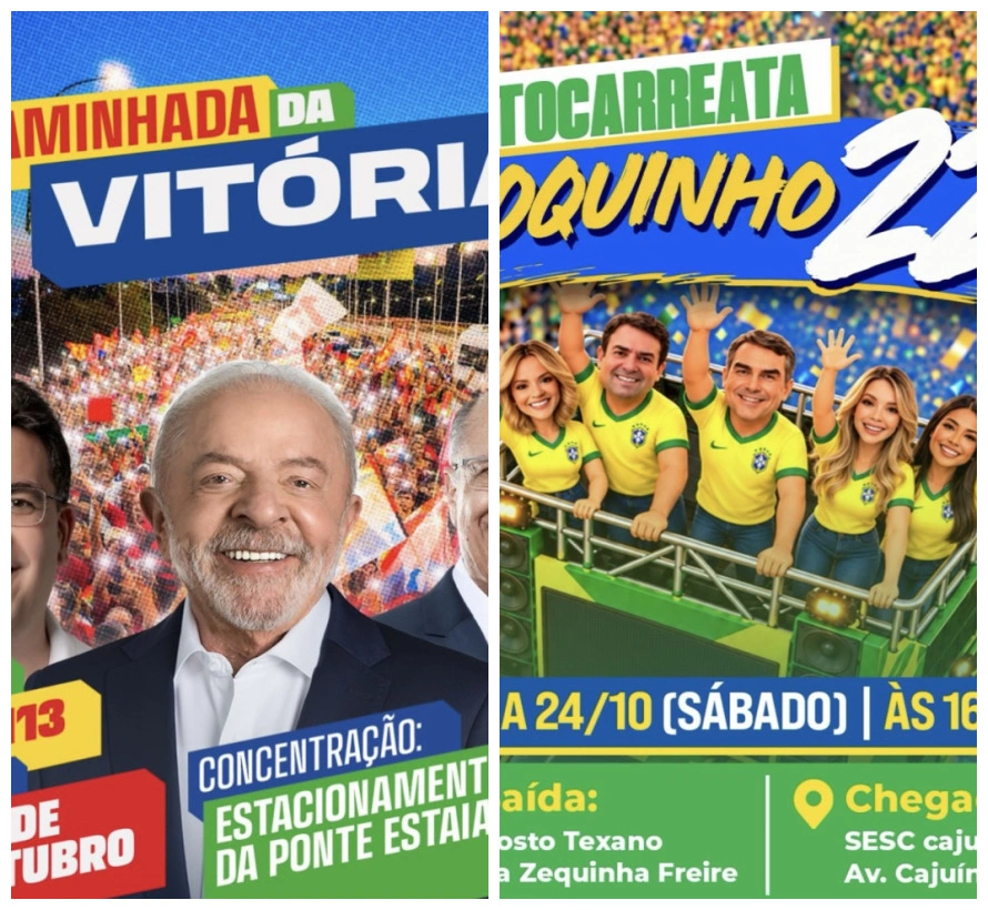 Atos de campanha de Lula e Flávio Bolsonaro encerram mobilizações no Piauí neste sábado (24)